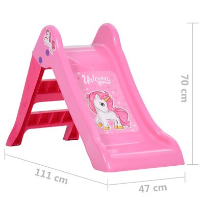 vidaXL Tobogan pentru copii pliabil, roz, 111 cm