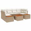 vidaXL Set de canapele pentru grădină 7 buc. Bej Rattan poli
