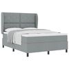 vidaXL Pat cu arcuri cu headboard Gri deschis 160 x 200 cm țesătură