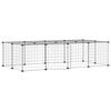 vidaXL Cușcă animale de companie cu ușă 20 panouri negru 35x35 cm oțel
