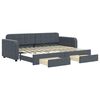 vidaXL Pat de zi cu extensie și sertare gri &icirc;nchis 80x200 cm catifea