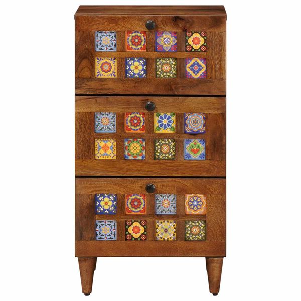 vidaXL Bufet cu sertar castan 40 x 33 x 75 cm Lemn de mango solid