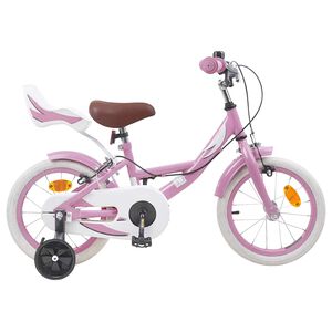 vidaXL Bicicletă pentru Copii 12 Inci pentru 2-4 ani Roz deschis
