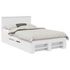 vidaXL Cadru de pat cu headboard Alb 137 x 203 cm Lemn prelucrat