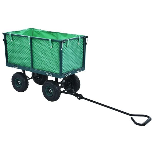 vidaXL Cărucior manual de grădină, verde, 350 kg