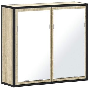 vidaXL Dulap cu oglindă pentru baie, stejar Sonoma, 65x20x60 cm, lemn stratificat