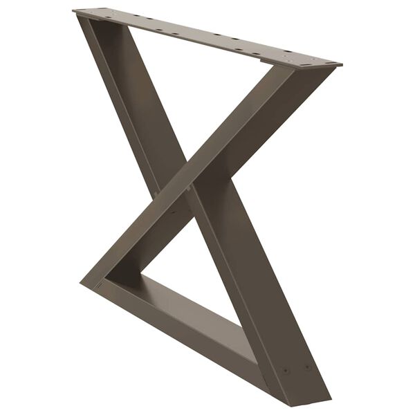 vidaXL Picioare pentru masă de cafea, 2 buc., oțel natural, 70x (42-43,3) cm