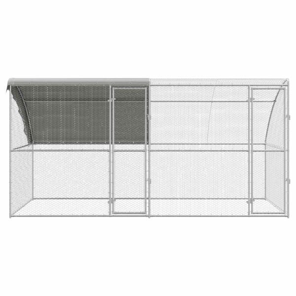 vidaXL Cușcă pentru pui 2 pcs Argintiu 400 x 200 x 200 cm Oțel și PE