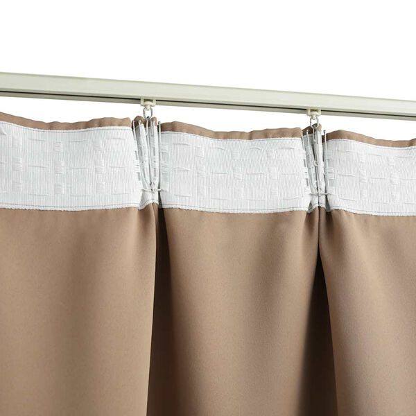 vidaXL Draperii opace cu c&acirc;rlige, 2 buc., gri taupe, 140 x 225 cm