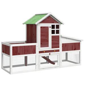 vidaXL Cușcă pentru iepuri cafeniu 170x63x113 cm lemn masiv de pin