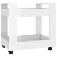 vidaXL Cărucior de birou, alb extralucios, 60x45x60 cm, lemn prelucrat
