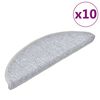 vidaXL Covorașe pentru scări, 10 buc., 56x17x3 cm, gri deschis, semirotunde