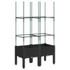 vidaXL Jardinieră de grădină cu spalier, negru, 80x40x142,5 cm, PP