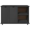 vidaXL Cabinet mobil cu roata Gri 100 x 39 x 65,5 cm Lemn de pin masiv