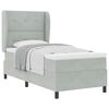 vidaXL Pat cu arcuri cu headboard Gri deschis 200 x 90 cm Catifea