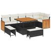 vidaXL Set de canapele pentru grădină cu pernă 9 pcs Negru și Crem