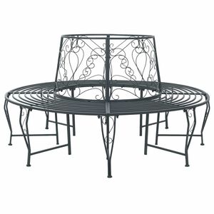 vidaXL Bancă cu arbori 8-Număr de locuri &Oslash; 160 x 89 cm Oțel