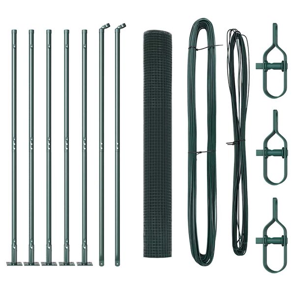 vidaXL St&acirc;lp de gard. Verde 10 x 0,8 m (plasă 25 x 25 mm) Oțel și PVC