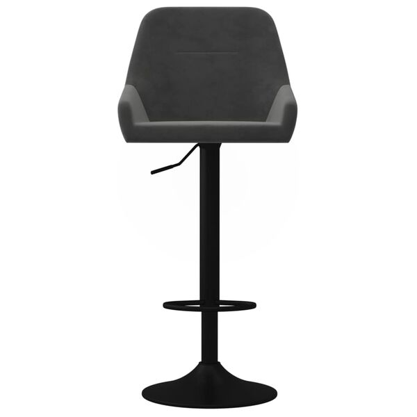 vidaXL Scaune de bar, 2 buc., gri &icirc;nchis, catifea