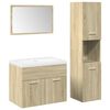 vidaXL Set mobilier de baie, 4 piese, stejar sonoma, lemn prelucrat