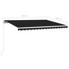 vidaXL Copertină retractabilă manual cu LED, antracit, 400x350 cm