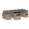 vidaXL Set canapele de grădină, 8 piese, cu perne, bej, poliratan