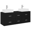 vidaXL Set dulap baie 3 buc. Negru 49,5 x 41 x 62,5 cm Lemn prelucrat