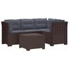 vidaXL Sofa de Grădină 4-Locuri cu Perne Aspect Ratan PP Maro