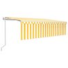 vidaXL Copertină retractabilă automat cu stor, galben&alb, 5x3 m