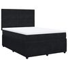 vidaXL Pat box spring cu saltea, negru, 140x200 cm, catifea