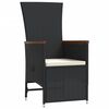 vidaXL Set mobilier de exterior cu perne, 11 piese, negru, poliratan