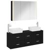 vidaXL Set de mobilier pentru baie 4 buc. Stejar Negru