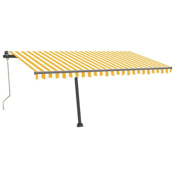 vidaXL Copertină autonomă retractabilă automat galben&alb 400x300 cm