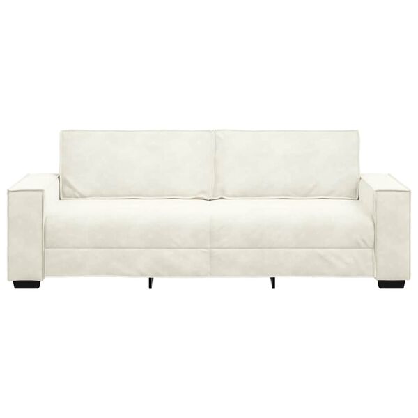 vidaXL Canapea cu 3 locuri, crem, 180 cm, catifea
