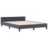 vidaXL Pat cu arcuri cu headboard Gri &icirc;nchis 180 x 200 cm Catifea