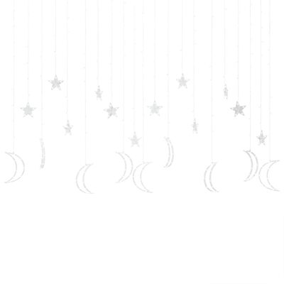 vidaXL Lumini lună și stele, 345 LED-uri, alb cald, cu telecomandă