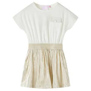 vidaXL Rochie pentru copii cu m&acirc;neci scurte Ecru 104