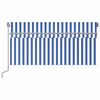 vidaXL Copertină retractabilă manual cu stor, albastru&alb, 3,5x2,5 m