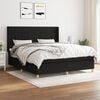 vidaXL Pat box spring cu saltea, negru, 180x200 cm, catifea