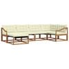 vidaXL Set de canapele de exterior 6 buc. Natural și Crem
