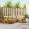 vidaXL Set canapea sectională 6 pcs natural Lemn Solid de Acacia