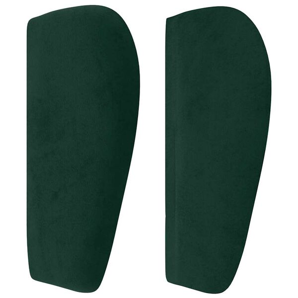 vidaXL Tăblie de pat cu aripioare verde &icirc;nchis 183x23x78/88 cm catifea