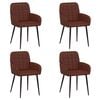 vidaXL Scaune de dining 4 buc. Piele artificială Maro Lucios