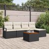 vidaXL Set de canapele pentru grădină cu pernă 6 pcs Negru Rattan poli