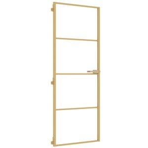 vidaXL Ușă interior Slim auriu 76x201,5 cm sticlă securizată/aluminiu