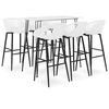 vidaXL Set mobilier de bar, 7 piese, alb