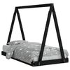 vidaXL Cadru de pat pentru copii, negru, 80x160 cm, lemn masiv de pin
