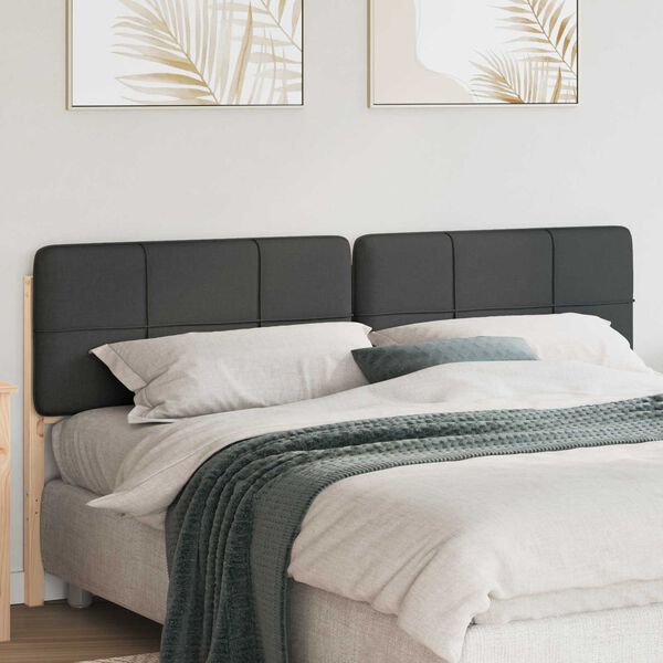 vidaXL Tăblie tapițată Maro și gri &icirc;nchis 180 cm Lemn de pin masiv