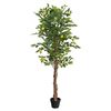 vidaXL Lăm&acirc;i artificial cu 3 trunchiuri, verde, 180 cm, PP