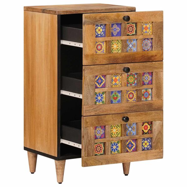 vidaXL Bufet cu sertar natural 40 x 33 x 75 cm Lemn de mango solid